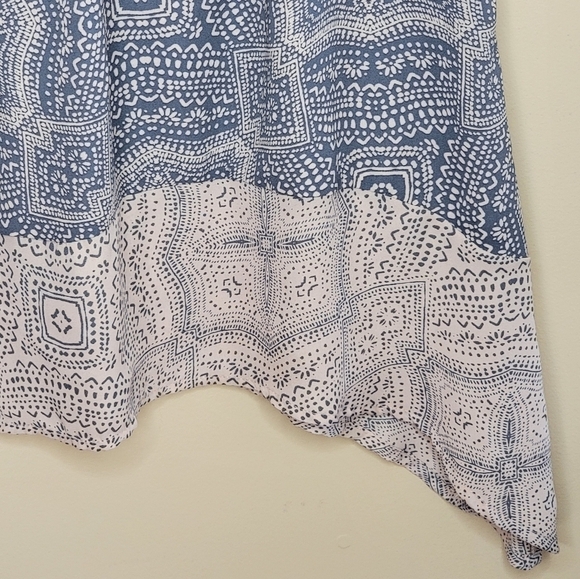 Knox Rose | Mixed Print Boho Sleeveless Tank Blouse with Tie Back Size Small - Picture 3 of 5